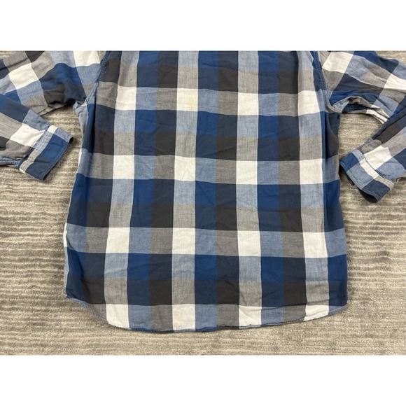 J‎ Crew Authentic Workwear Shirt Mens XL Blue Plaid Longsleeve Button Down - Picture 9 of 12